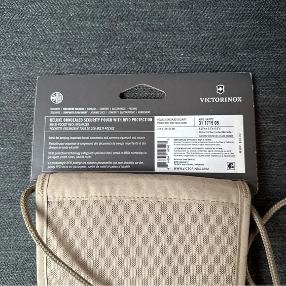 Victorinox Deluxe Concealed Security Pouch w/RFID Protection NWT - Picture 5 of 7